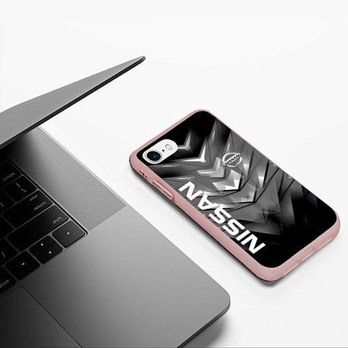 Чехол iPhone 7/8 матовый NISSAN / 3D-Светло-розовый – фото 3