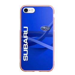 Чехол iPhone 7/8 матовый SUBARU, цвет: 3D-светло-розовый