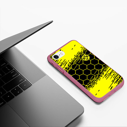 Чехол iPhone 7/8 матовый BORUSSIA / 3D-Малиновый – фото 3