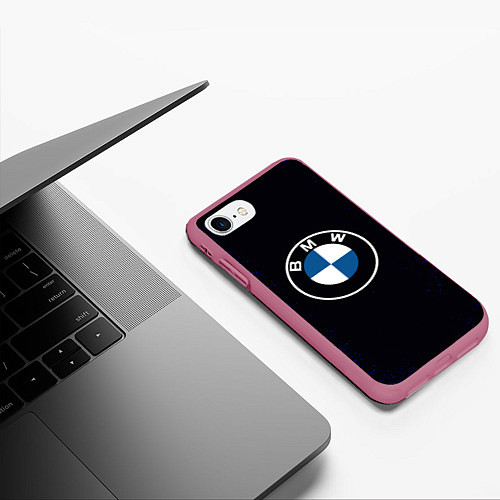 Чехол iPhone 7/8 матовый BMW / 3D-Малиновый – фото 3