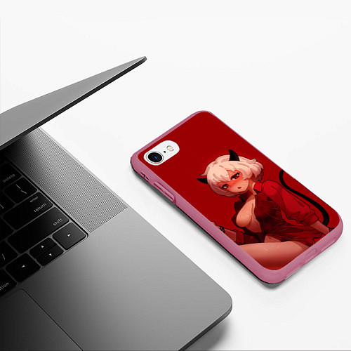 Чехол iPhone 7/8 матовый HELLTAKER / 3D-Малиновый – фото 3