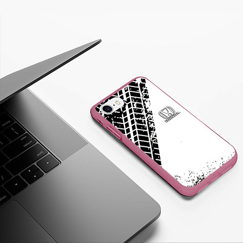 Чехол iPhone 7/8 матовый HONDA / 3D-Малиновый – фото 3
