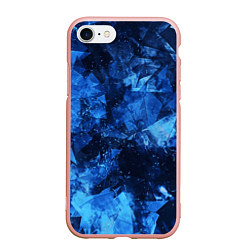 Чехол iPhone 7/8 матовый Blue Abstraction, цвет: 3D-светло-розовый