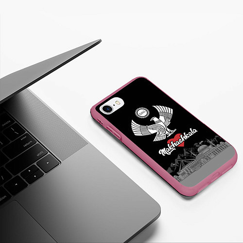 Чехол iPhone 7/8 матовый Дагестан Махачкала / 3D-Малиновый – фото 3