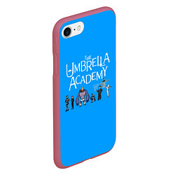 Чехол iPhone 7/8 матовый The umbrella academy, цвет: 3D-малиновый — фото 2