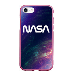 Чехол iPhone 7/8 матовый NASA НАСА, цвет: 3D-малиновый