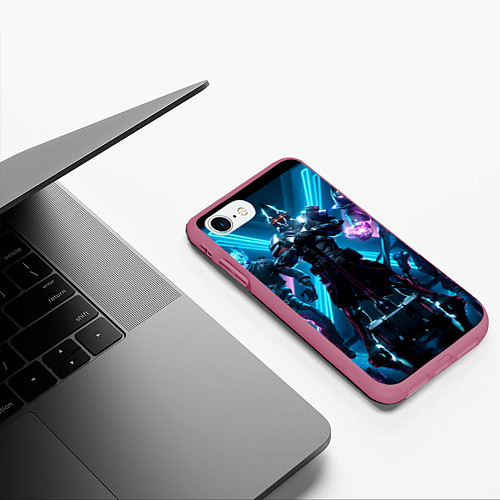 Чехол iPhone 7/8 матовый FORTNITE / 3D-Малиновый – фото 3