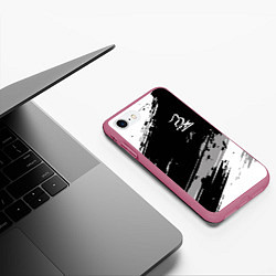 Чехол iPhone 7/8 матовый Форма для мотокросса FOX, цвет: 3D-малиновый — фото 2