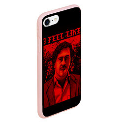 Чехол iPhone 7/8 матовый I feel Like Escobar, цвет: 3D-светло-розовый — фото 2
