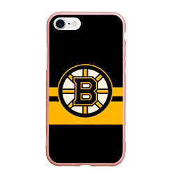Чехол iPhone 7/8 матовый BOSTON BRUINS NHL, цвет: 3D-светло-розовый