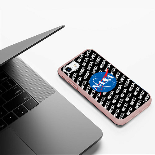 Чехол iPhone 7/8 матовый NASA / 3D-Светло-розовый – фото 3