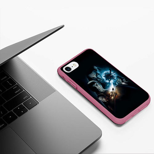 Чехол iPhone 7/8 матовый Star Trek / 3D-Малиновый – фото 3