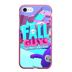 Чехол iPhone 7/8 матовый Fall Guys, цвет: 3D-малиновый