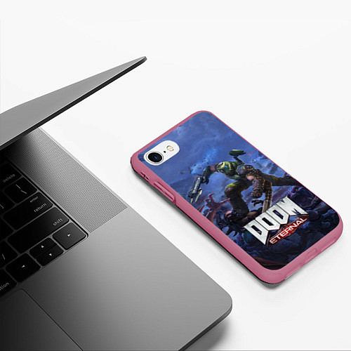 Чехол iPhone 7/8 матовый Doom Eternal The Ancient Gods / 3D-Малиновый – фото 3