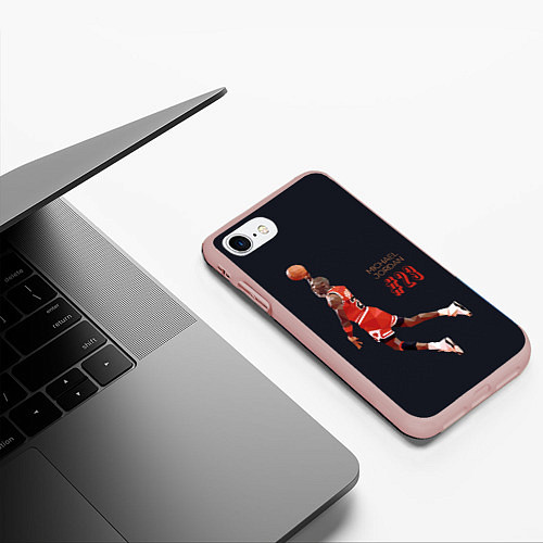 Чехол iPhone 7/8 матовый MICHAEL JORDAN / 3D-Светло-розовый – фото 3