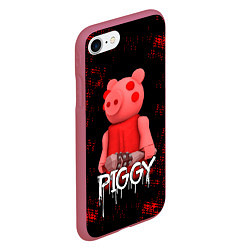 Чехол iPhone 7/8 матовый Roblox Piggy, цвет: 3D-малиновый — фото 2