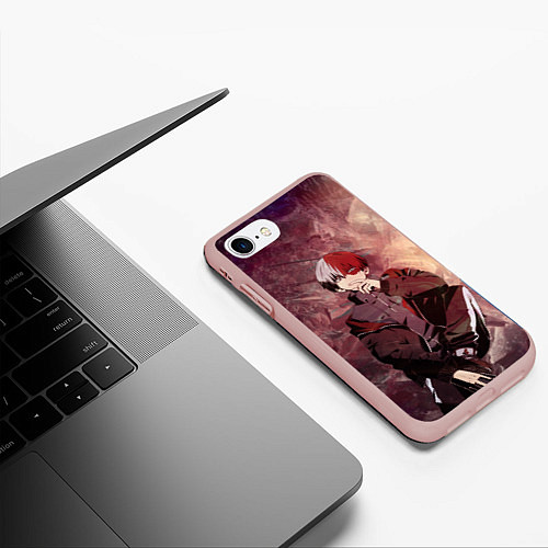 Чехол iPhone 7/8 матовый Шото Тодороки / 3D-Светло-розовый – фото 3