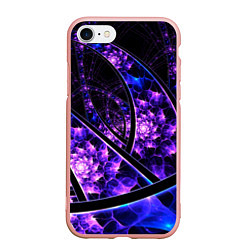 Чехол iPhone 7/8 матовый Фрактал линии, цвет: 3D-светло-розовый