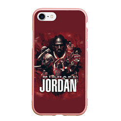 Чехол iPhone 7/8 матовый MICHAEL JORDAN, цвет: 3D-светло-розовый