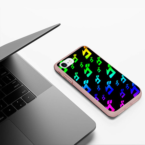 Чехол iPhone 7/8 матовый JoJo Bizarre Adventure / 3D-Светло-розовый – фото 3