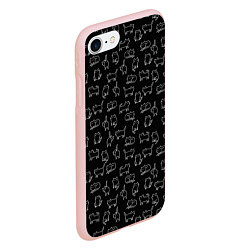 Чехол iPhone 7/8 матовый Cats, цвет: 3D-светло-розовый — фото 2
