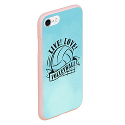 Чехол iPhone 7/8 матовый LIVE! LOVE! VOLLEYBALL!, цвет: 3D-светло-розовый — фото 2