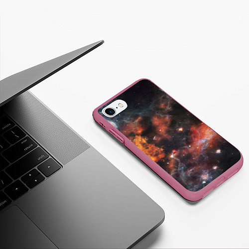 Чехол iPhone 7/8 матовый Гигантская Вселенная S / 3D-Малиновый – фото 3