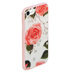 Чехол iPhone 7/8 матовый Нежные розы, цвет: 3D-светло-розовый — фото 2