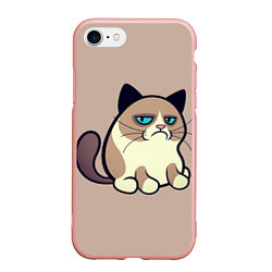 Чехол iPhone 7/8 матовый Великий Grumpy Cat, цвет: 3D-светло-розовый