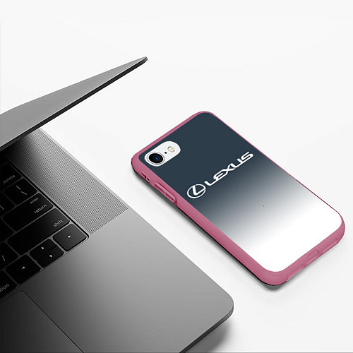 Чехол iPhone 7/8 матовый LEXUS ЛЕКСУС / 3D-Малиновый – фото 3