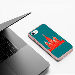 Чехол iPhone 7/8 матовый Москва, цвет: 3D-светло-розовый — фото 2