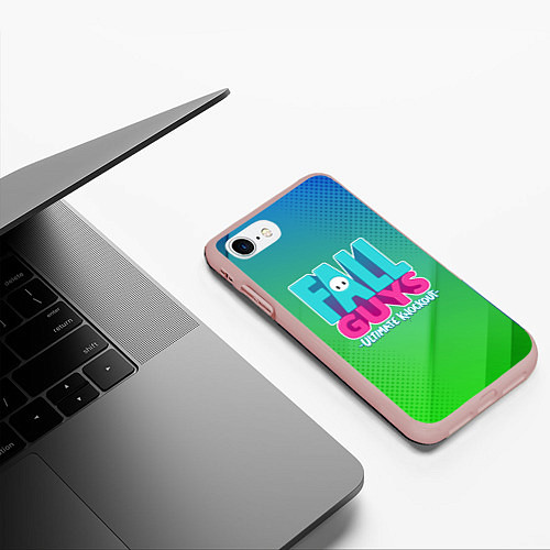 Чехол iPhone 7/8 матовый FALL GUYS / 3D-Светло-розовый – фото 3