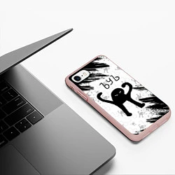 Чехол iPhone 7/8 матовый ЪУЪ СЪУКА, цвет: 3D-светло-розовый — фото 2