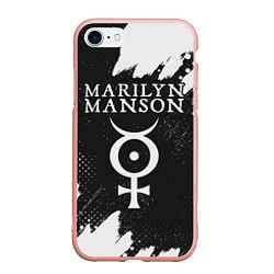 Чехол iPhone 7/8 матовый MARILYN MANSON М МЭНСОН, цвет: 3D-светло-розовый