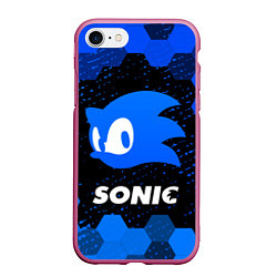 Чехол iPhone 7/8 матовый СОНИК SONIC, цвет: 3D-малиновый