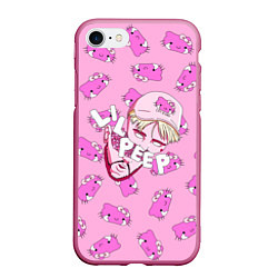 Чехол iPhone 7/8 матовый LIL PEEP, цвет: 3D-малиновый