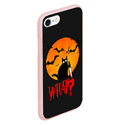 Чехол iPhone 7/8 матовый What Cat Halloween, цвет: 3D-светло-розовый — фото 2