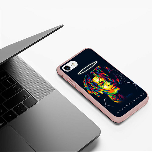 Чехол iPhone 7/8 матовый XXXTENTACION / 3D-Светло-розовый – фото 3