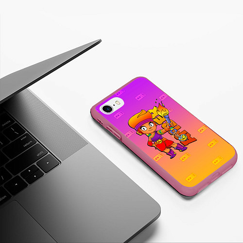 Чехол iPhone 7/8 матовый Brawl Stars Amber / 3D-Малиновый – фото 3