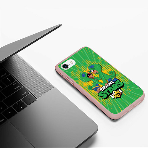 Чехол iPhone 7/8 матовый BRAWL STARS / 3D-Светло-розовый – фото 3