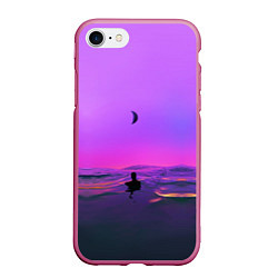 Чехол iPhone 7/8 матовый ALONE, цвет: 3D-малиновый
