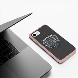 Чехол iPhone 7/8 матовый Атака на титанов, цвет: 3D-светло-розовый — фото 2