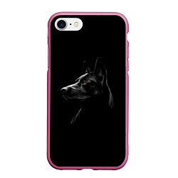 Чехол iPhone 7/8 матовый Собака, цвет: 3D-малиновый
