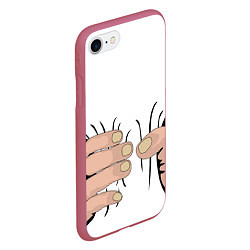 Чехол iPhone 7/8 матовый Hand, цвет: 3D-малиновый — фото 2