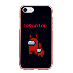 Чехол iPhone 7/8 матовый Among us Impostor, цвет: 3D-светло-розовый