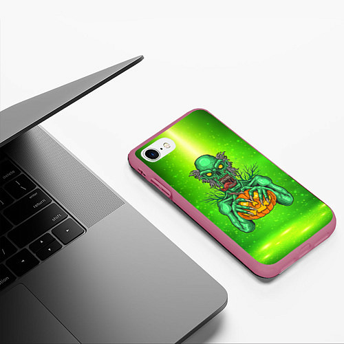 Чехол iPhone 7/8 матовый Zombie / 3D-Малиновый – фото 3