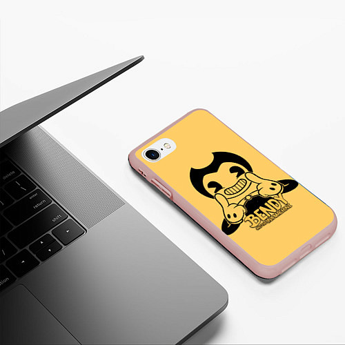 Чехол iPhone 7/8 матовый Bendy And The Ink Machine / 3D-Светло-розовый – фото 3