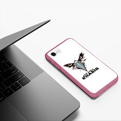 Чехол iPhone 7/8 матовый Орел, цвет: 3D-малиновый — фото 2