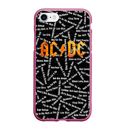 Чехол iPhone 7/8 матовый ACDC SONGS Z, цвет: 3D-малиновый