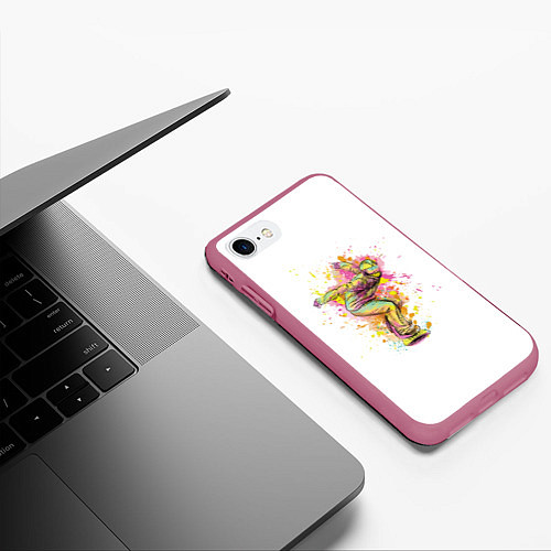 Чехол iPhone 7/8 матовый Сноуборд / 3D-Малиновый – фото 3